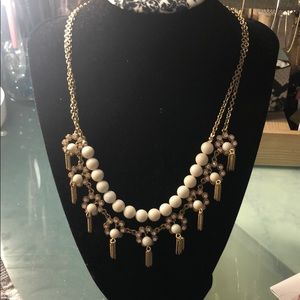 ANN TAYLOR PAVE FLOWER TASSEL NECKLACE